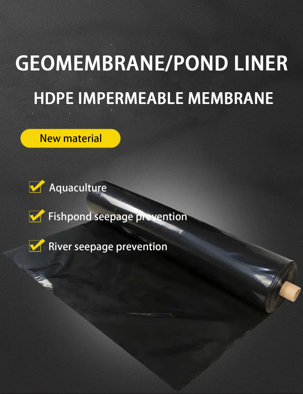 Plastic Fish Farming Tank Pond Liner 0.5mm Polyethylene Liner HDPE Black Rolls Geomembrane for Fish Shrimp Farming Global Sell